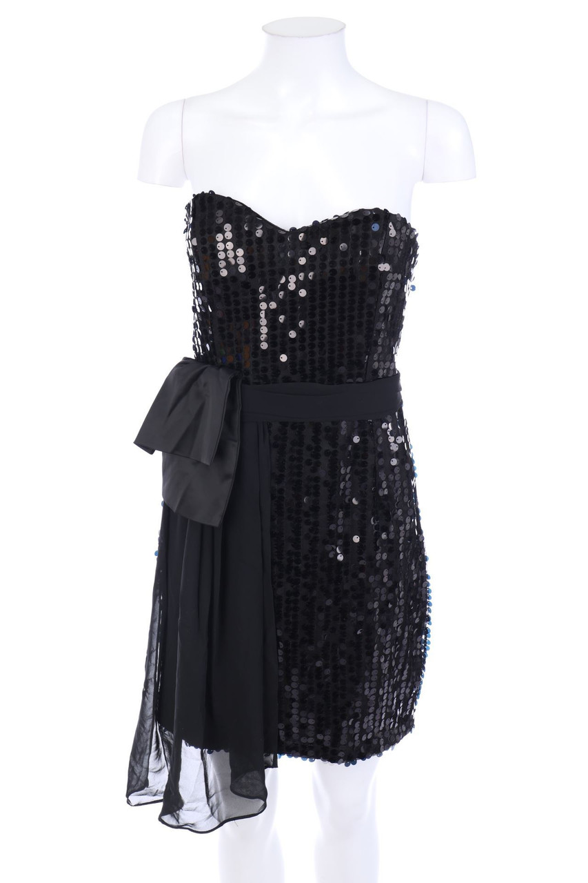 Ohne Label - Bandeau-Kleid mit Pailletten - XS