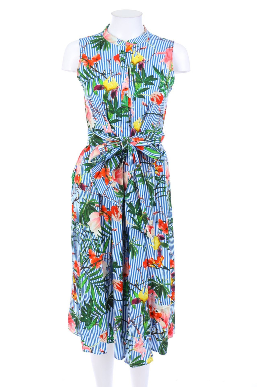 MANGO - Midikleid mit Blumen-Print zum Knoten - XS