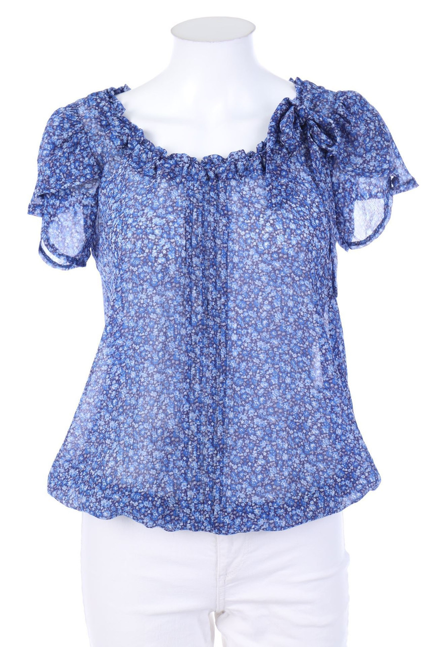 ZARA - Kurzarm-Bluse mit floralem Muster - M