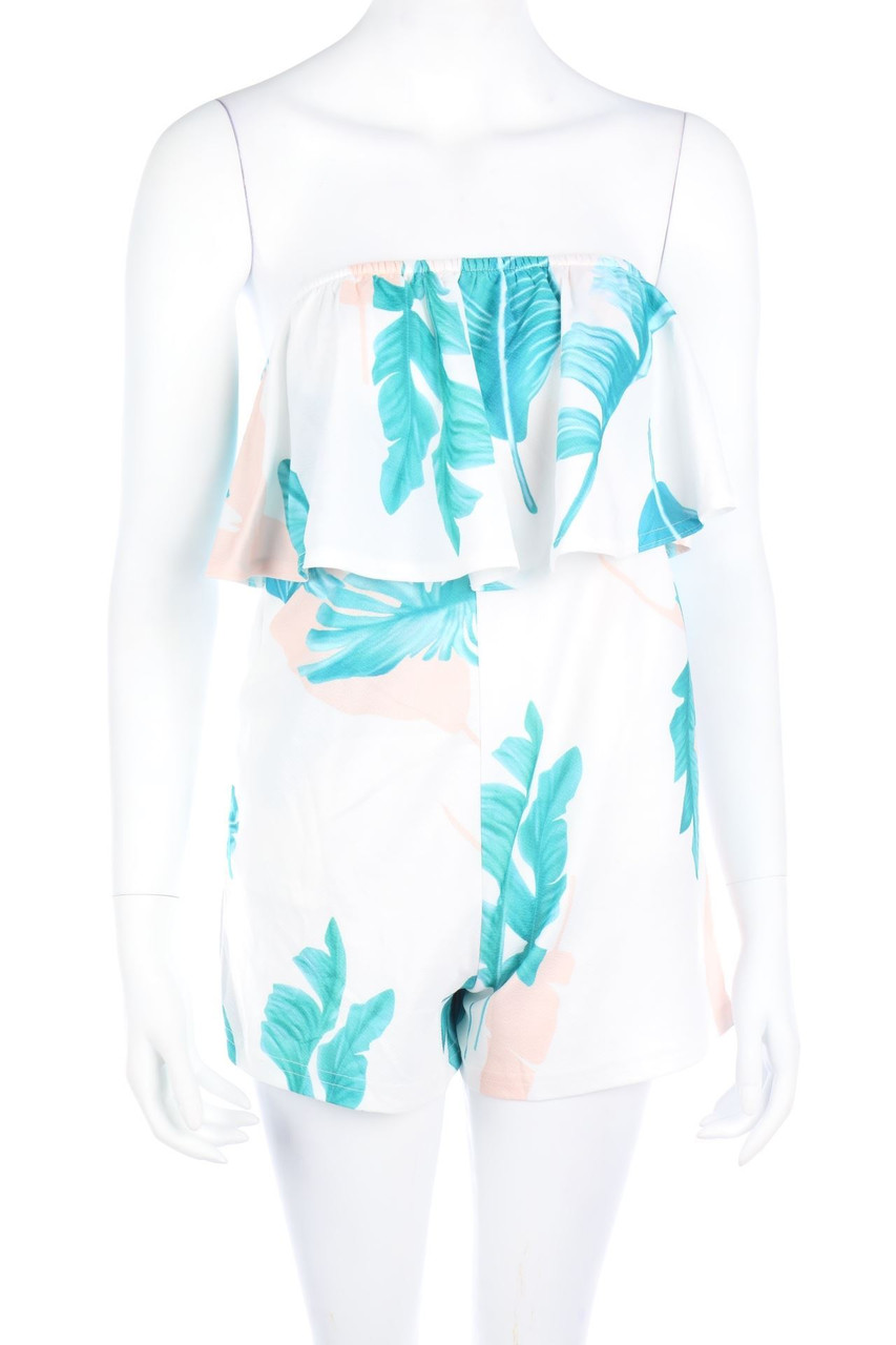 ECOWISH - Bandeau-dress with Volants - S