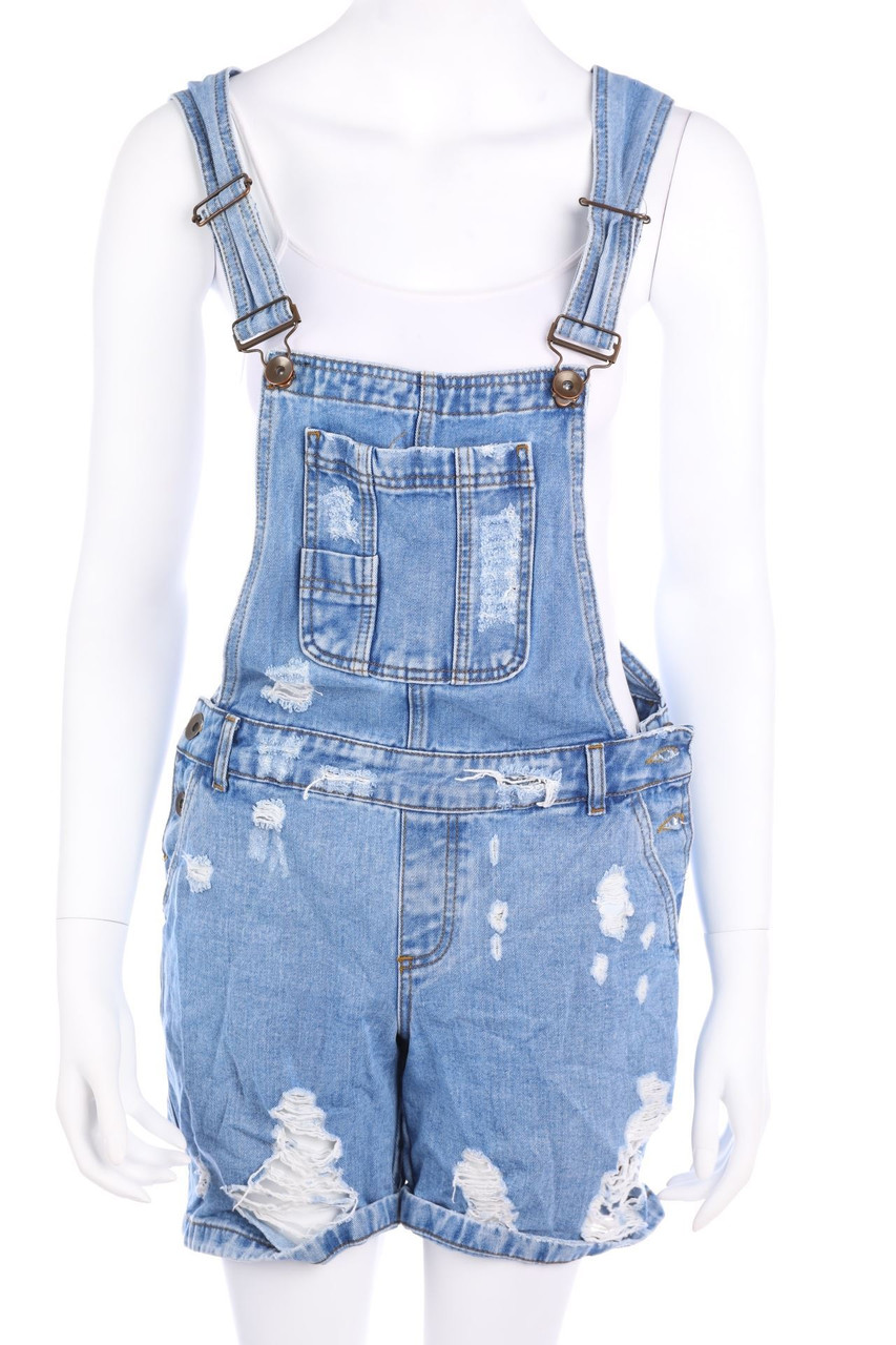 asos denim - Jeans-Latzhose im Destroyed Look - D 38