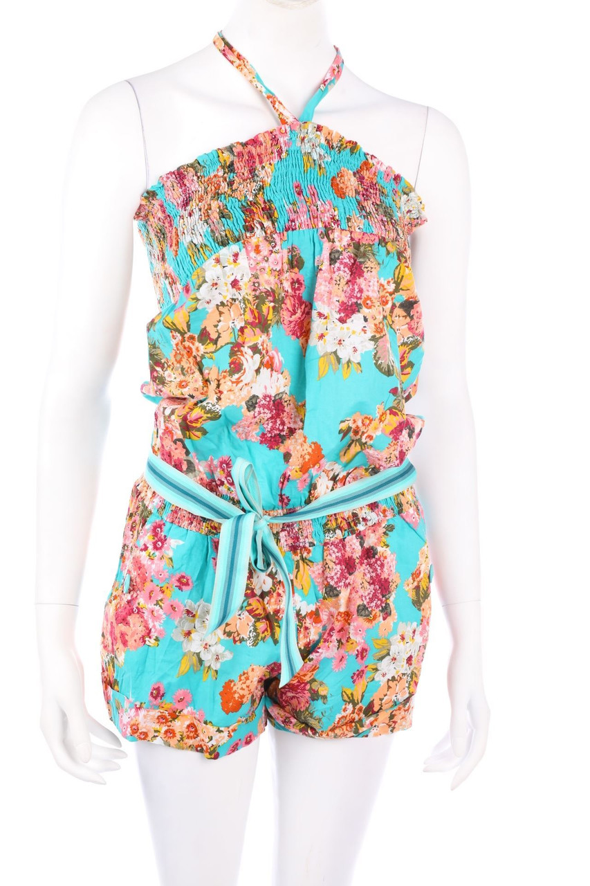 promod - Neckholder-Playsuit mit Blumen-Print - D 38