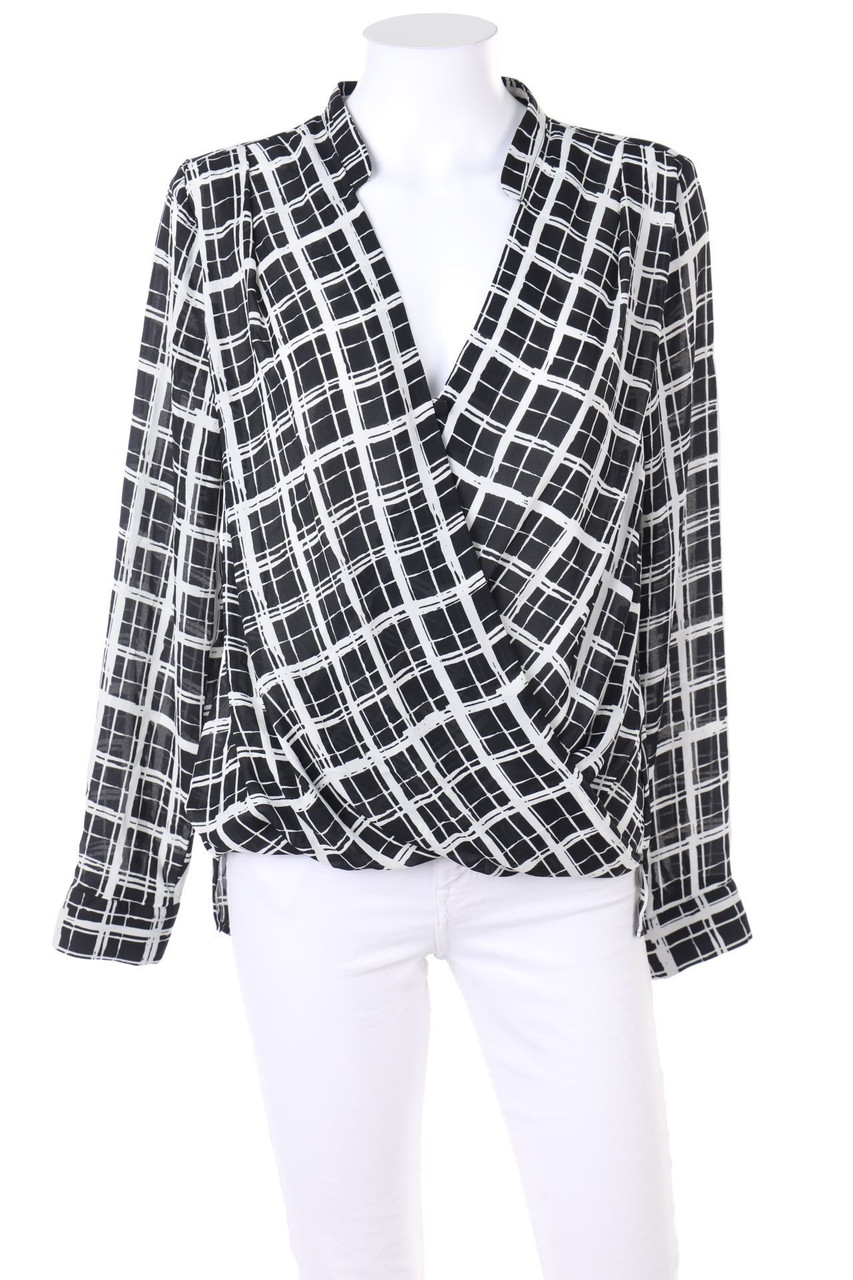 H&M - Print-Bluse in Wickel-Optik - D 40