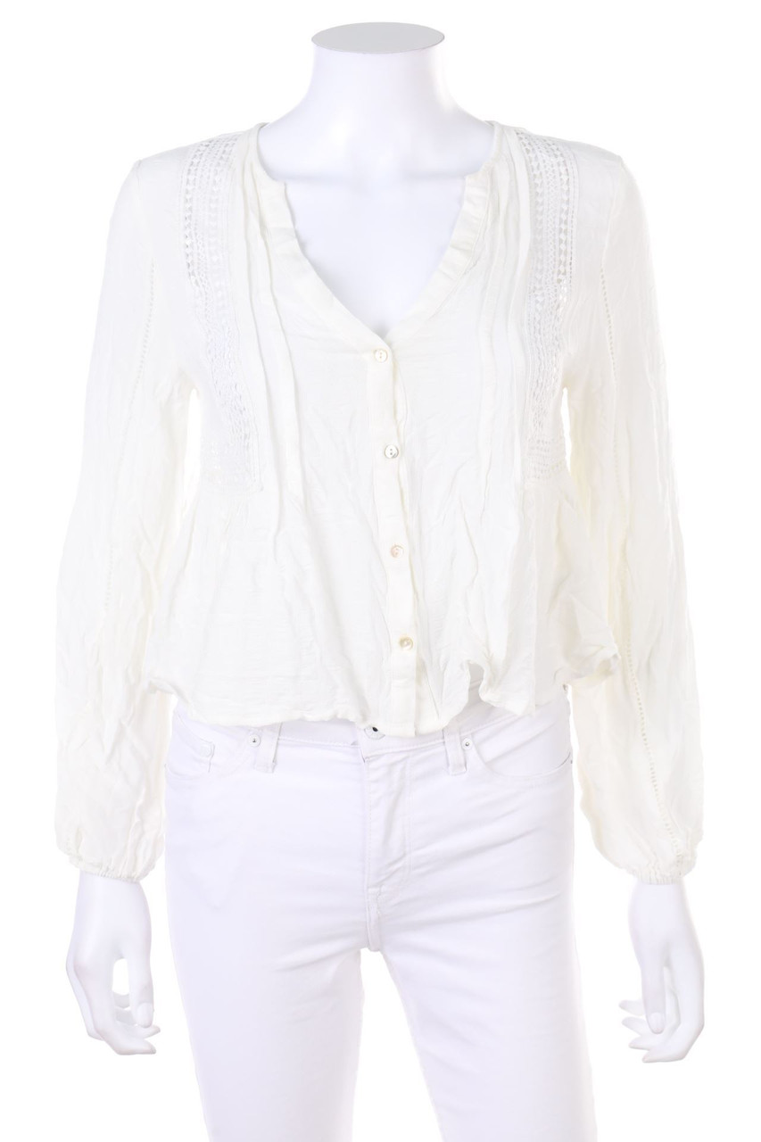 Stradivarius - Blouse with Crochet Knit Details - S