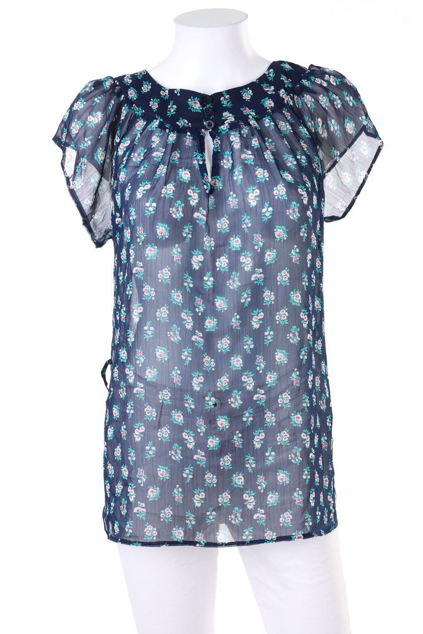 No Label - Shortsleeve Blouse with floral print - D 44