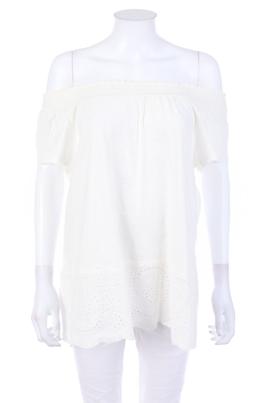 No Label - Off-the-shoulder blouse with Eyelet Lace - L