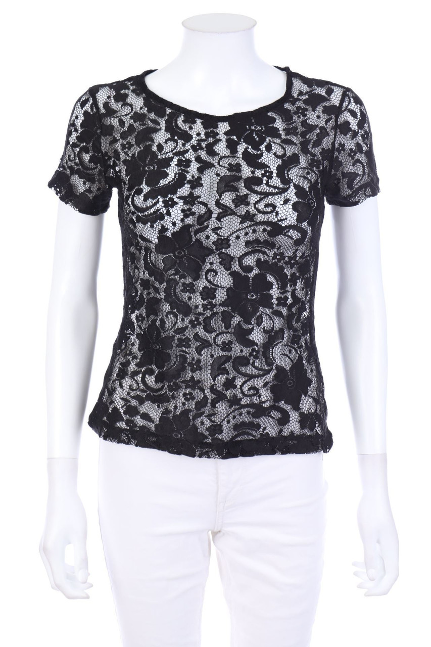 ANNA FIELD - Shortsleeve-Shirt, Lace - D 36