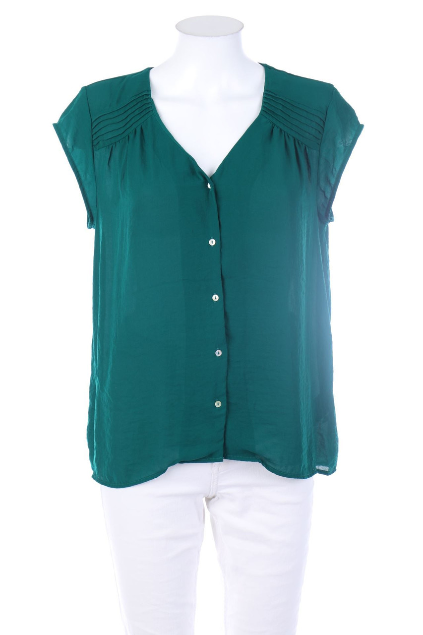 H&M CONSCIOUS - Kurzarm-Bluse mit Biesen - D 40