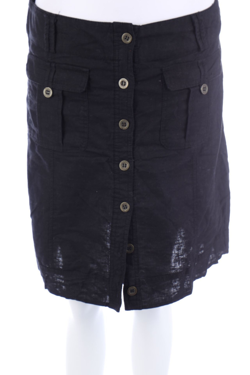 cache cache - Minirock aus Leinen-Mix mit aufgesetzten Taschen - D 40