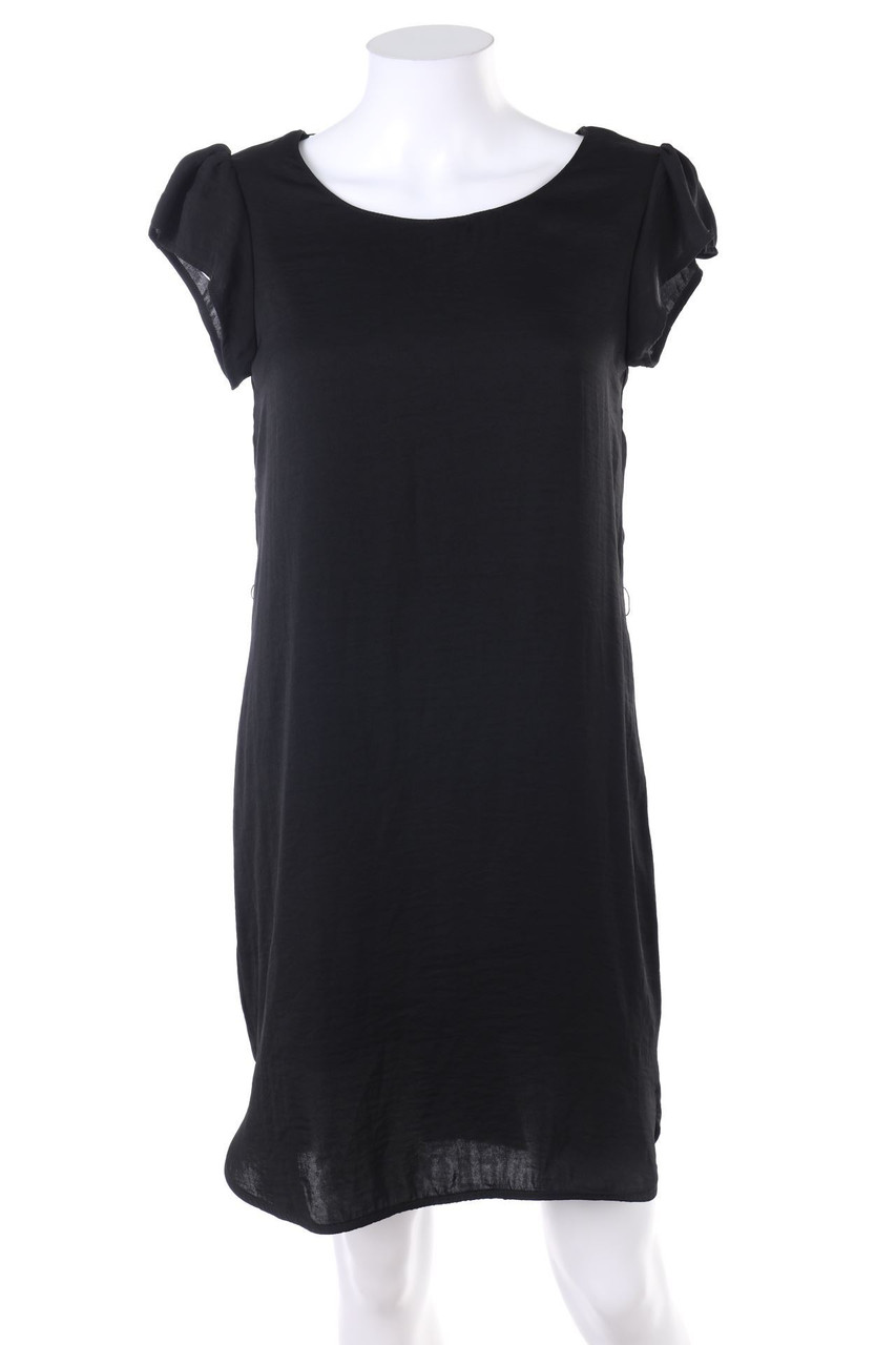 VILA - Kurzarm-Kleid mit Spitzen-Einsatz - XS