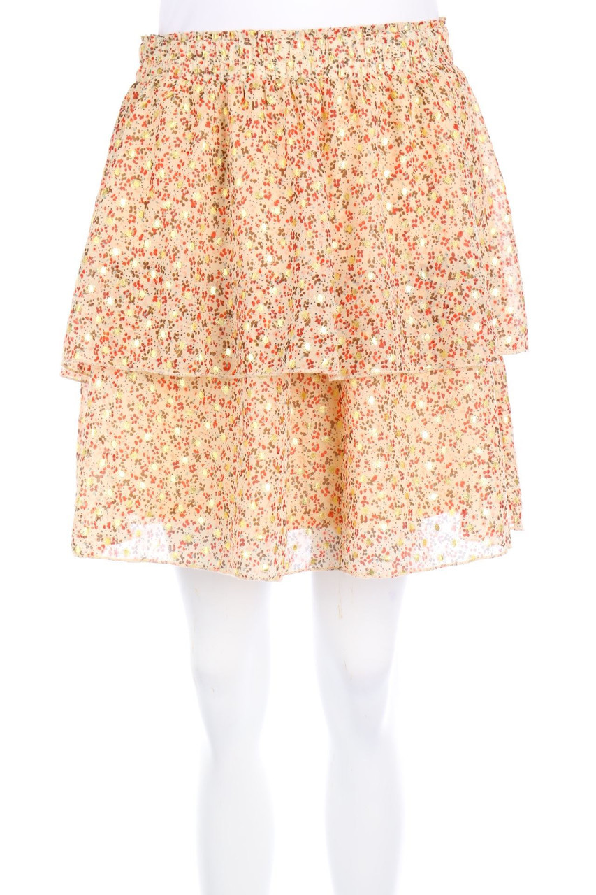 zebra - Print-Skirt, Layer Look with Glitter - S