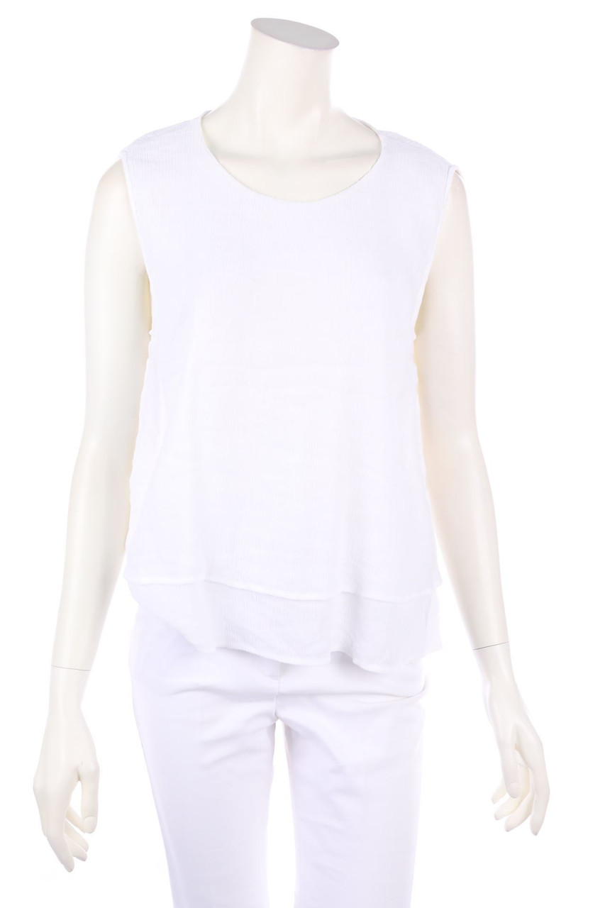 OPUS - Plissé-Blouse Top, Layer Look - D 40