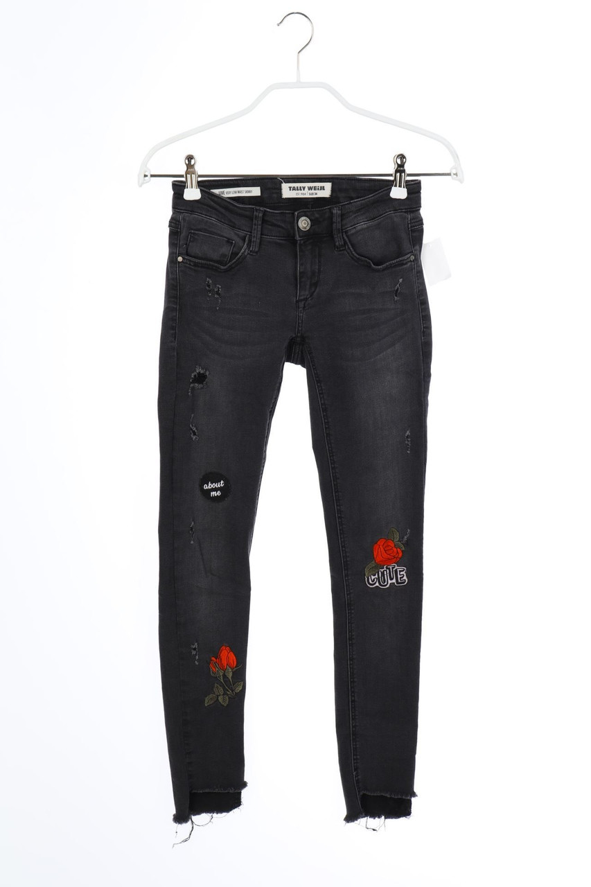 TALLY WEiJL - Destroyed, Skinny-Jeans with Patches - D 34