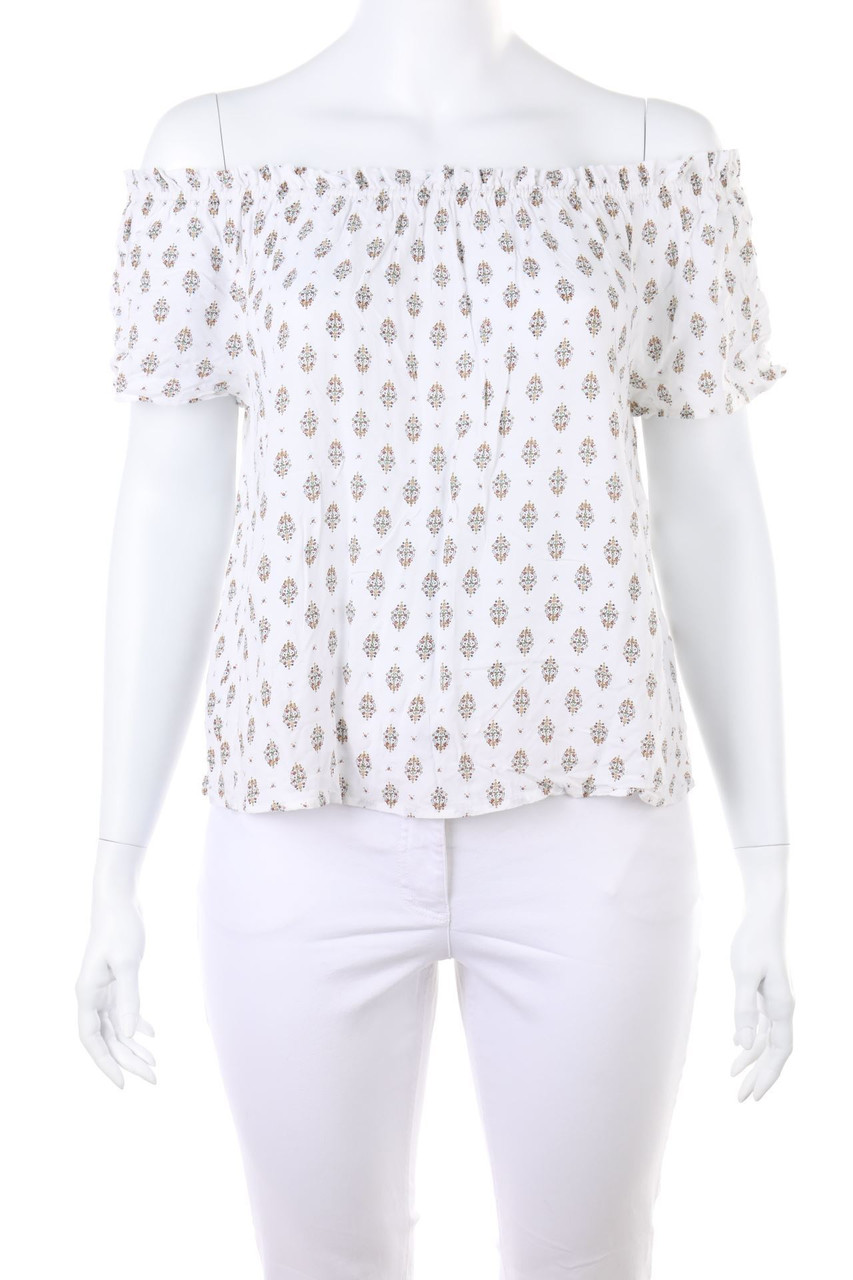 CLOCKHOUSE by C&A - Print-Carmen-Bluse aus Viskose - D 44