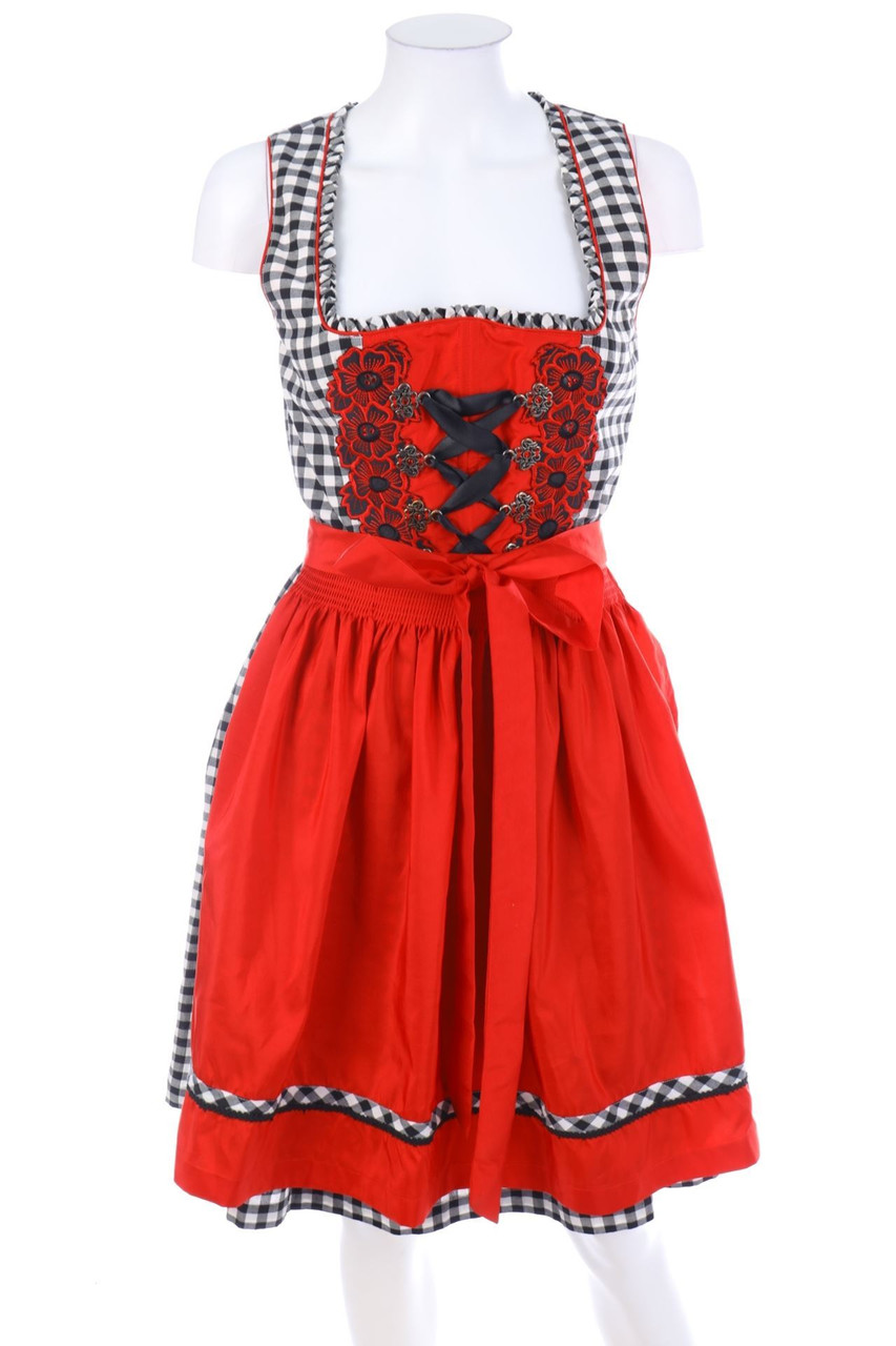 Country Lady - Karo-Dirndl mit Stickereien - D 36