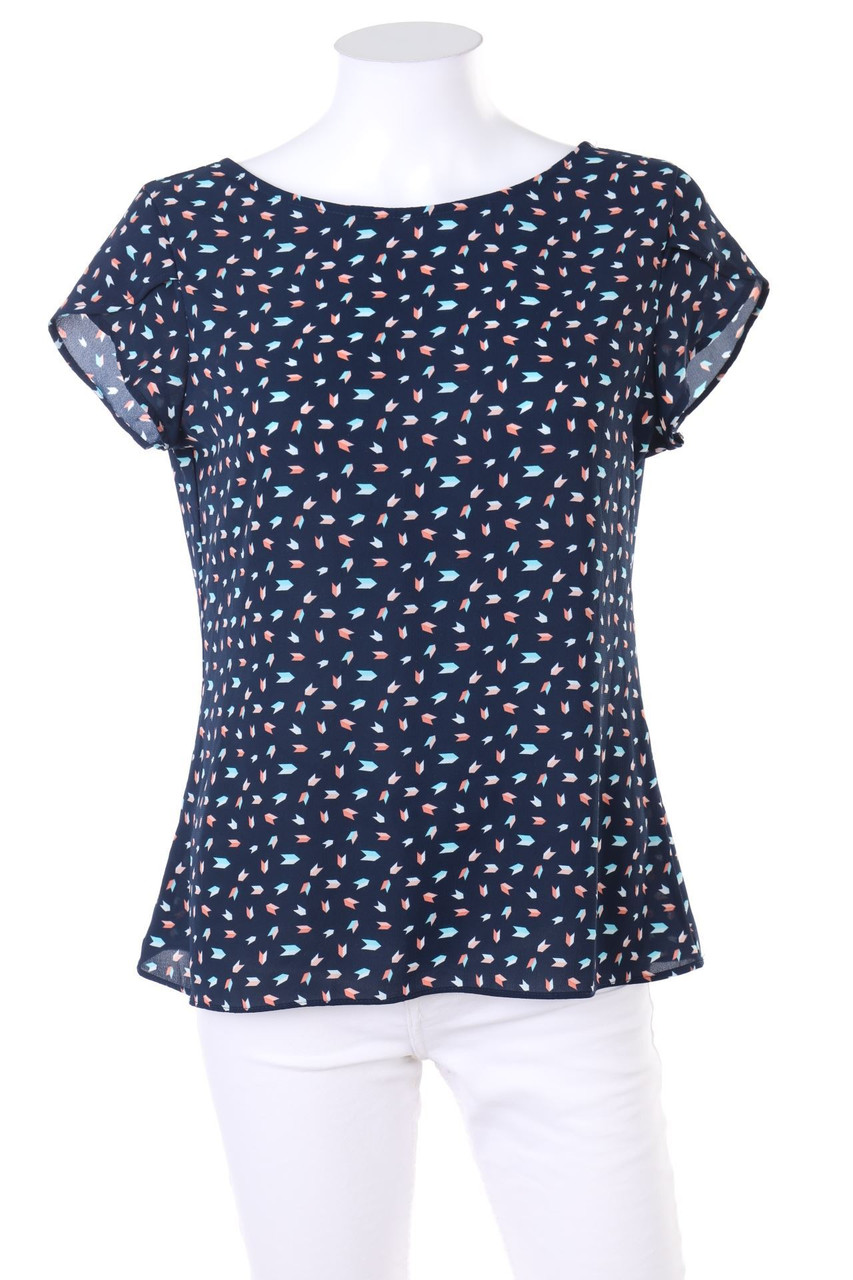 promod - Kurzarm-Bluse mit Print - S