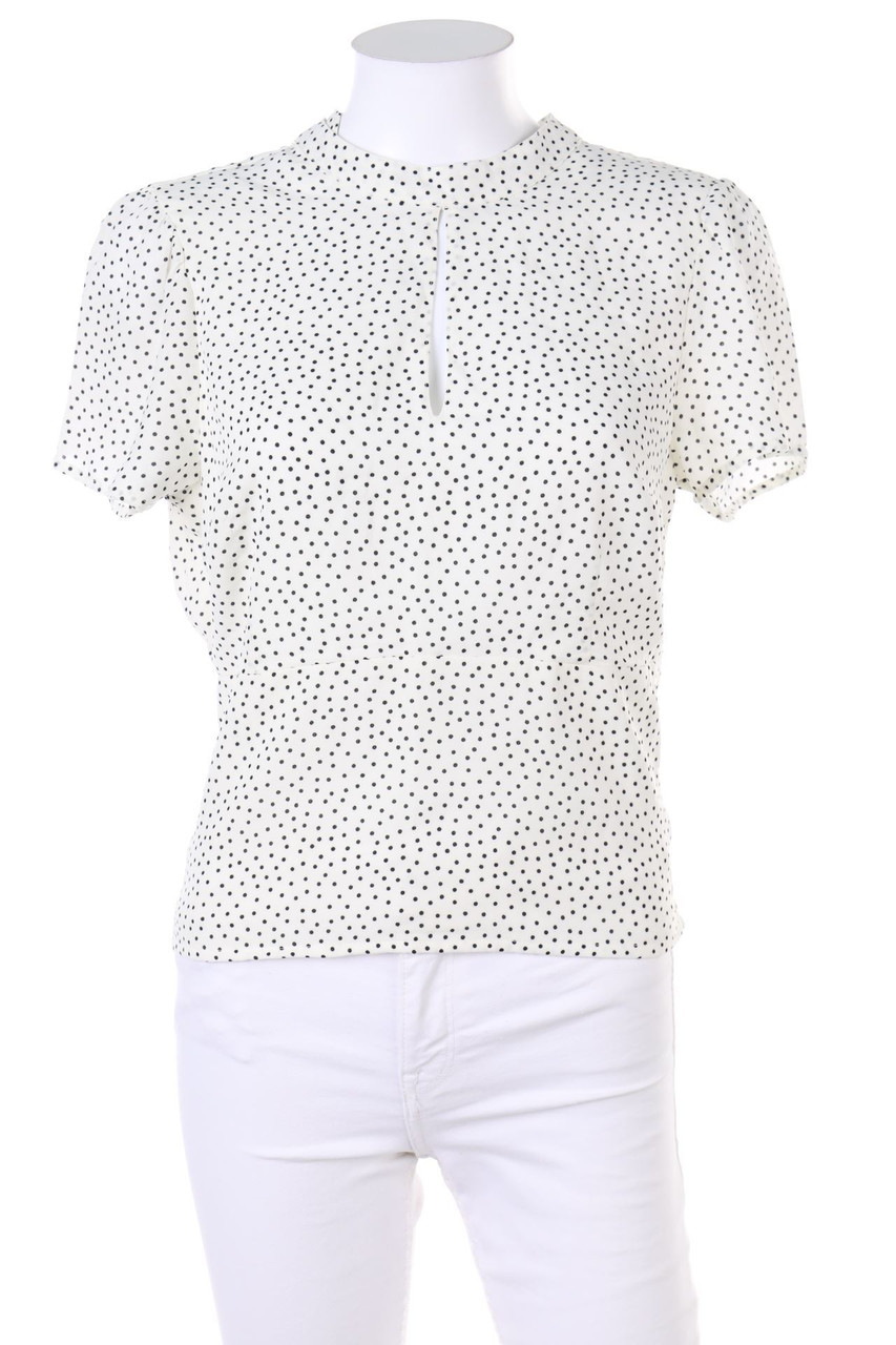Abercrombie & Fitch - Shortsleeve Blouse with Small Dots with Keyhole - M