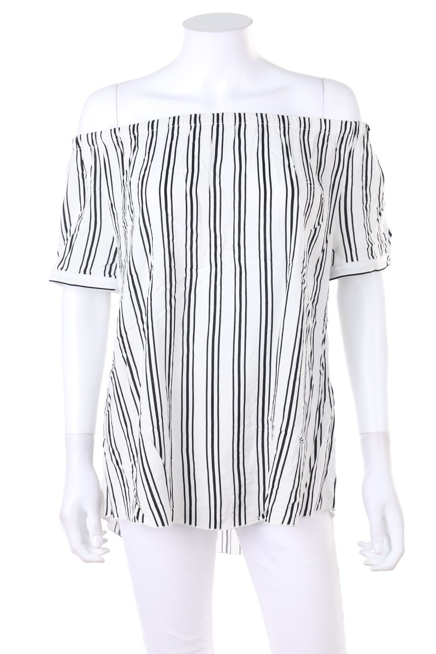 Chicorée - Off-the-shoulder blouse with Stripes - L