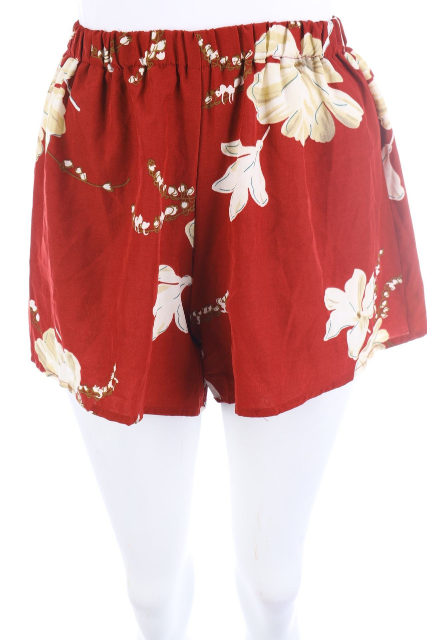 SHEIN - Bermuda-Shorts mit Blumen-Print mit Gummizug - S