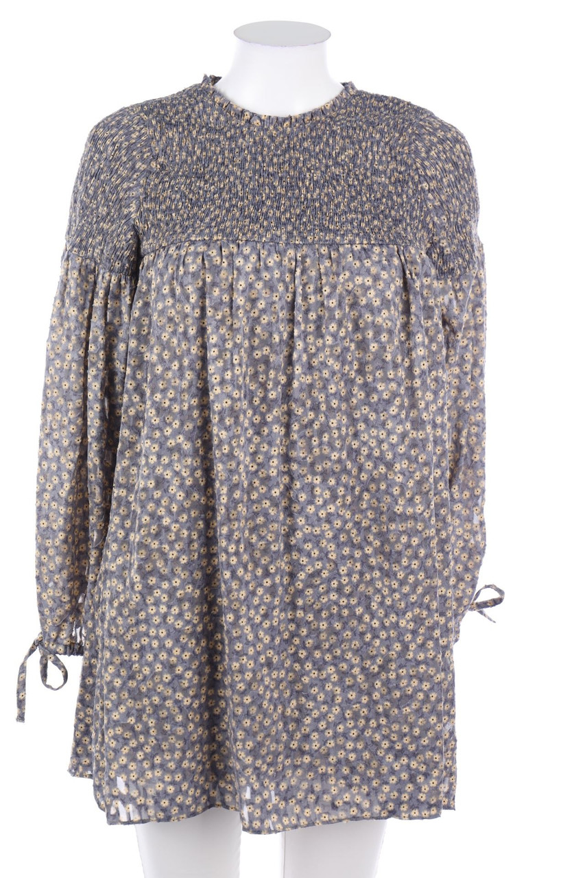 ZARA TRF - Long-Bluse mit floralem Muster - M