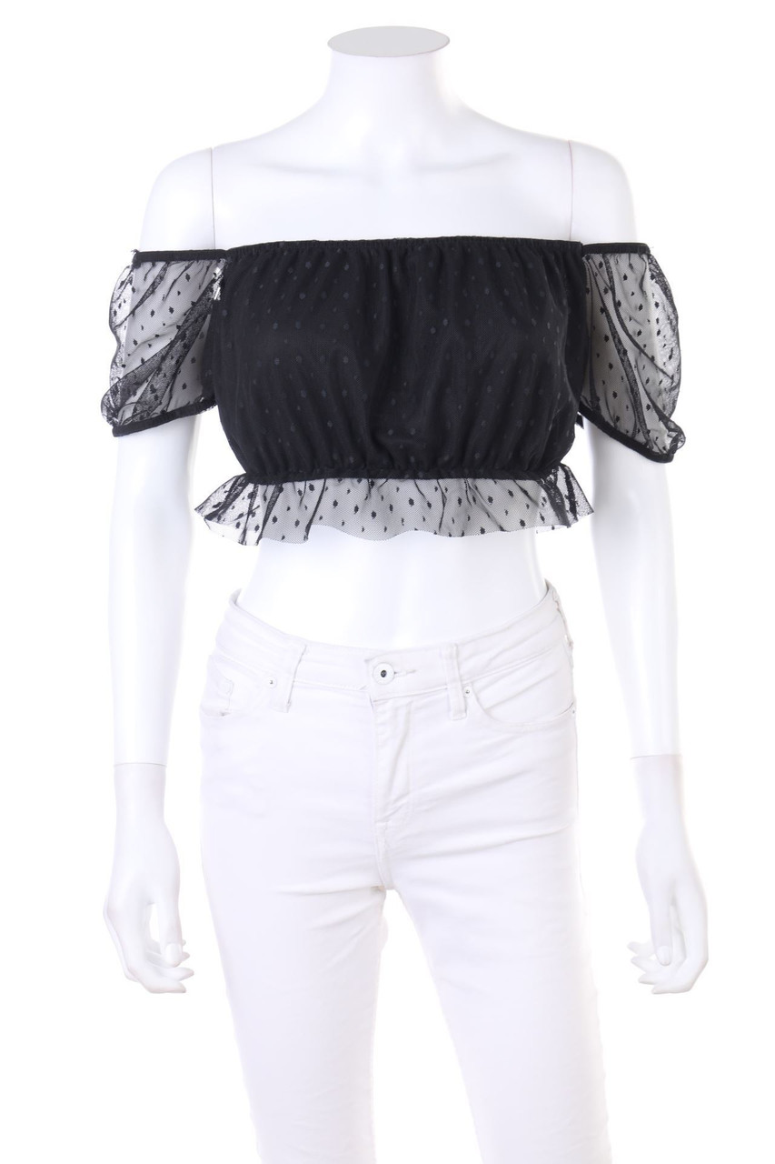 MISSGUIDED - Crop-Top with Mesh Insert - D 36
