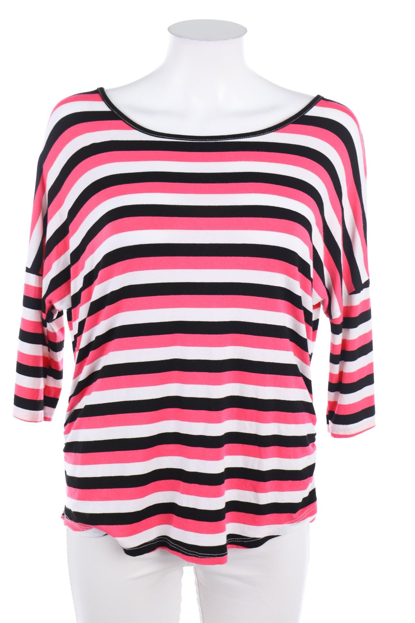 TODAY - 3/4-Sleeve Shirt with Stripes - M