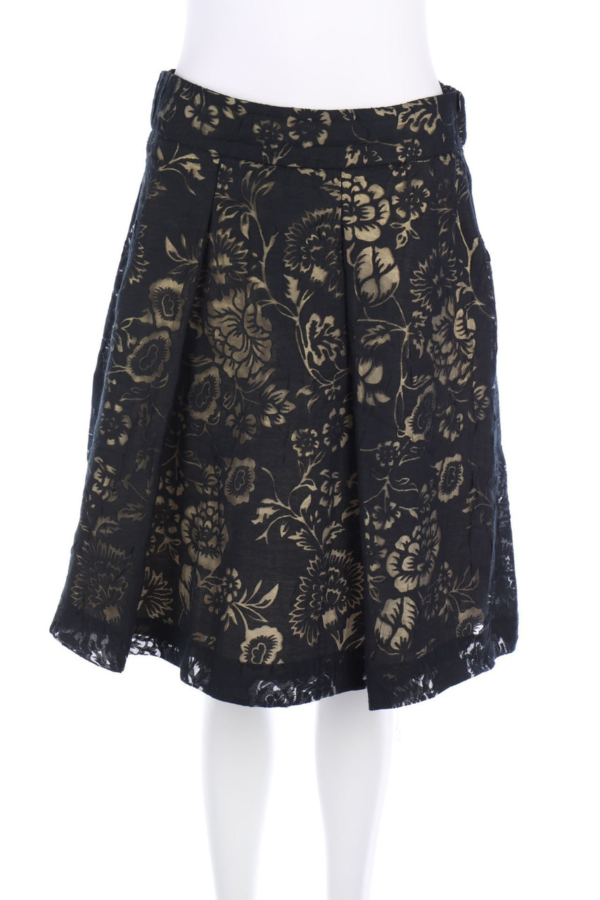MANGO - Falten-Rock mit floralem Muster - D 36