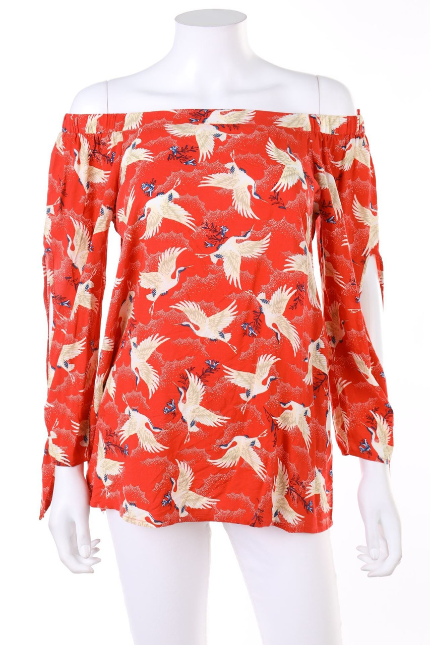 Yessica by C&A - Print-Carmen-Bluse aus Viskose zum Knoten - D 36