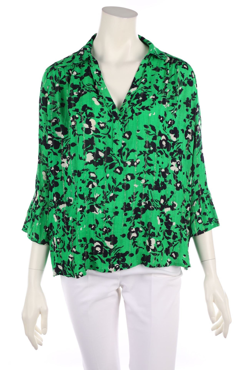 ba&sh - Glitter-Blouse with 3/4 Sleeve with Flower Print - D 34