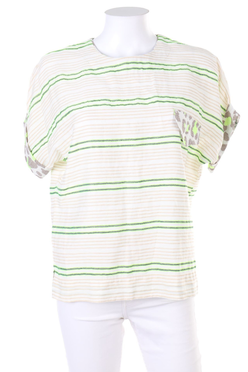 SECONDHAND - Shortsleeve Blouse with Stripes - M