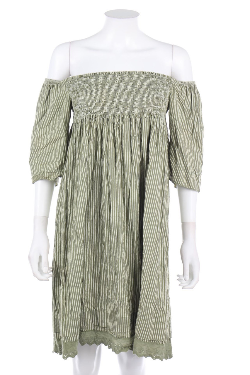 TALIA BENSON - Carmen-dress with Stripes - M