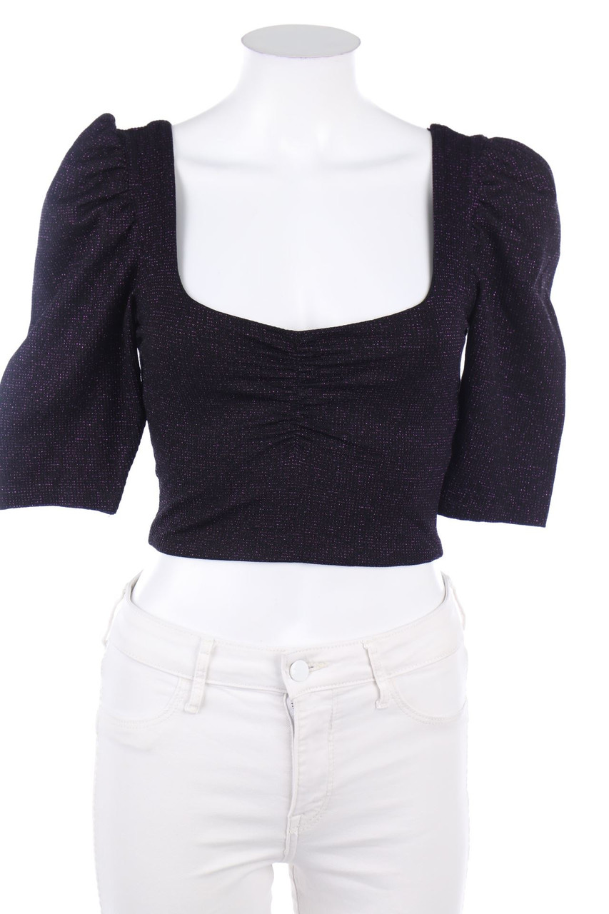 Bershka - Cropped-Shirt with Glitter - S