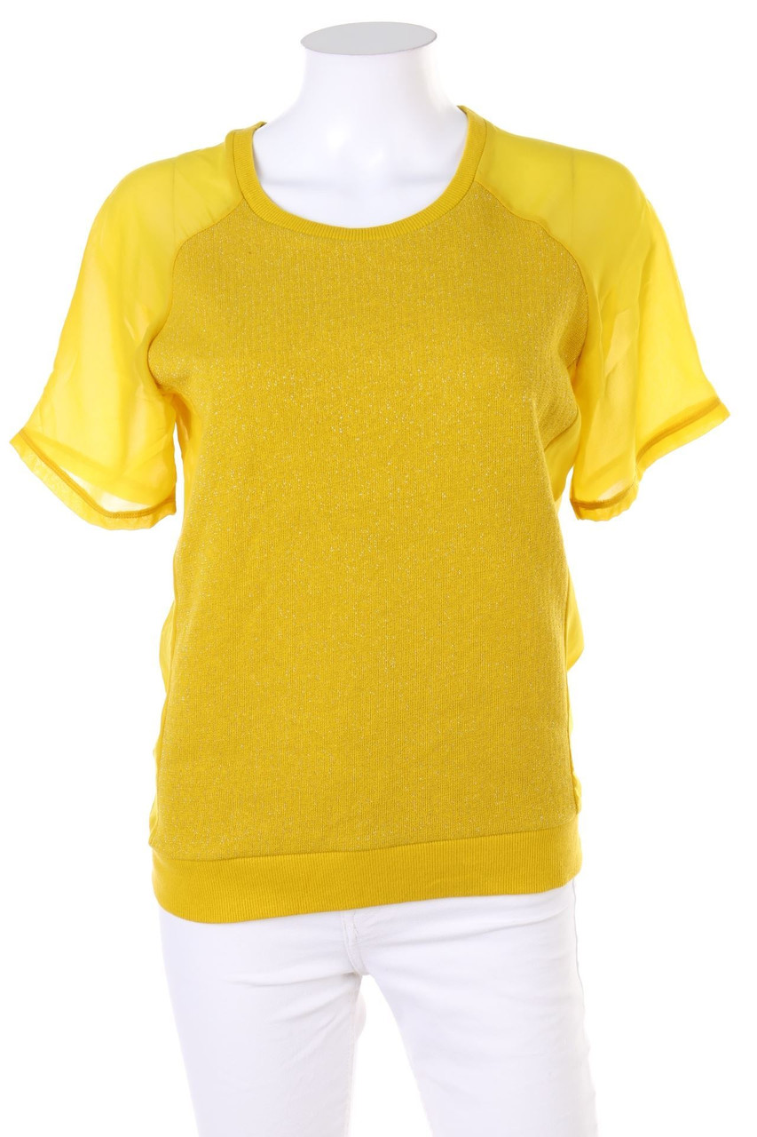 SISLEY - Glitzer-Kurzarm-Shirt mit Gummizug - S