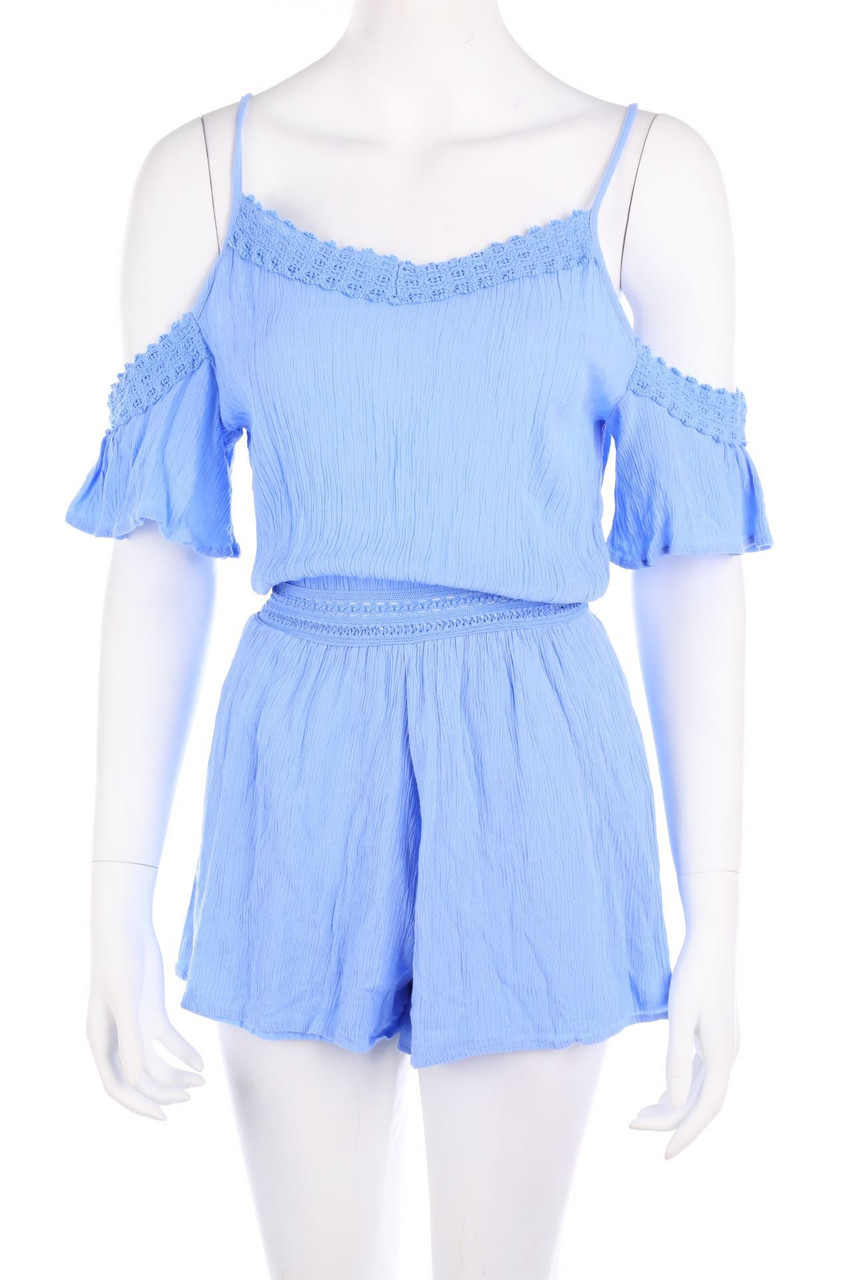 FB SISTER - Cold-Shoulder-dress, Viscose with Lace Insert - XS