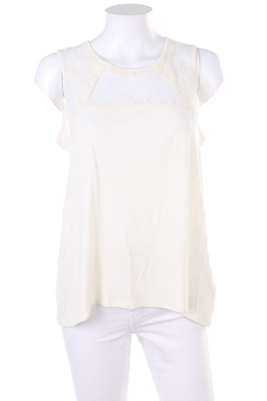 H&M - Blusentop mit Spitzen-Einsatz - M