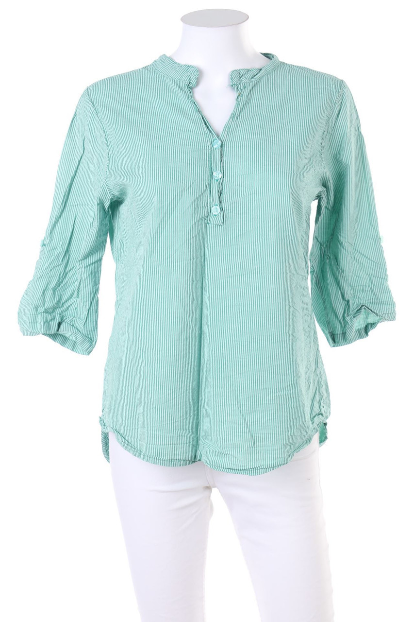 Copenhagen Luxe - Stripe Blouse with 3/4 Sleeve, Cotton with Roll-up Sleeves - D 34-36