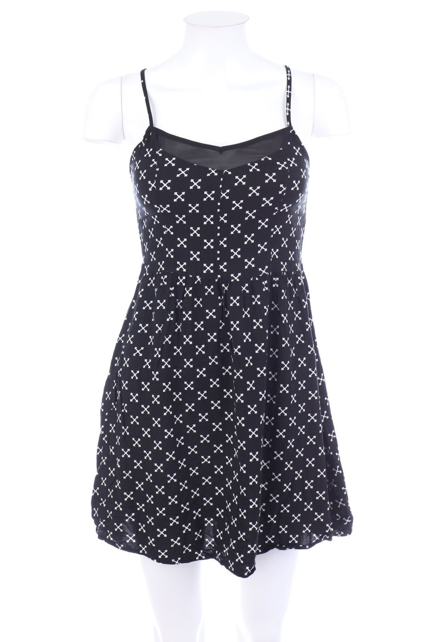 H&M DIVIDED - Träger-Print-Minikleid aus Viskose mit Reißverschluss - D 34