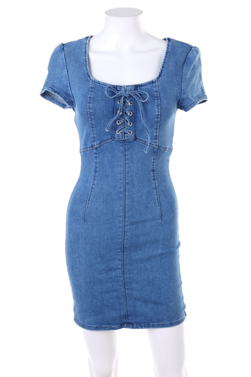 TALLY WEiJL - Denim-Mini Dress with Lacing - D 36