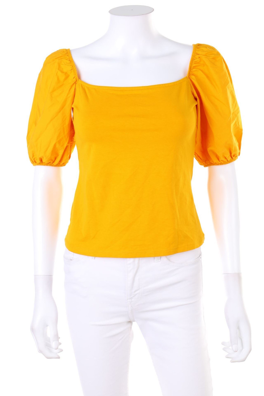 H&M - Kurzarm-Bluse mit Puffärmeln - S