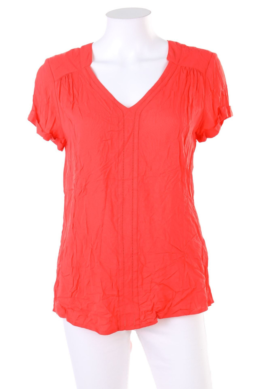 CAMAÏEU - Kurzarm-Bluse mit Raffungen - D 34