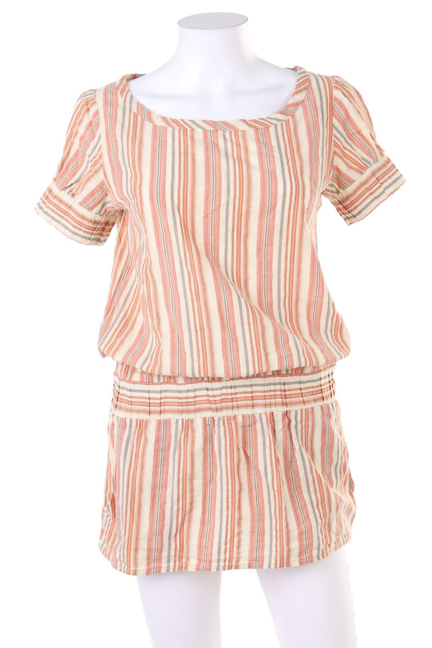 SECONDHAND - Stripe Shortsleeve Blouse with Elastic Band - D 34