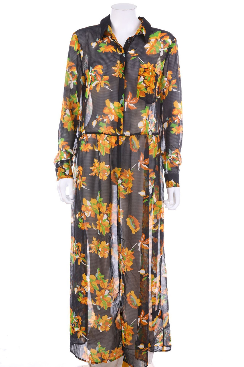 set - Chiffon-Maxi-Kleid mit Blumen-Print - D 40