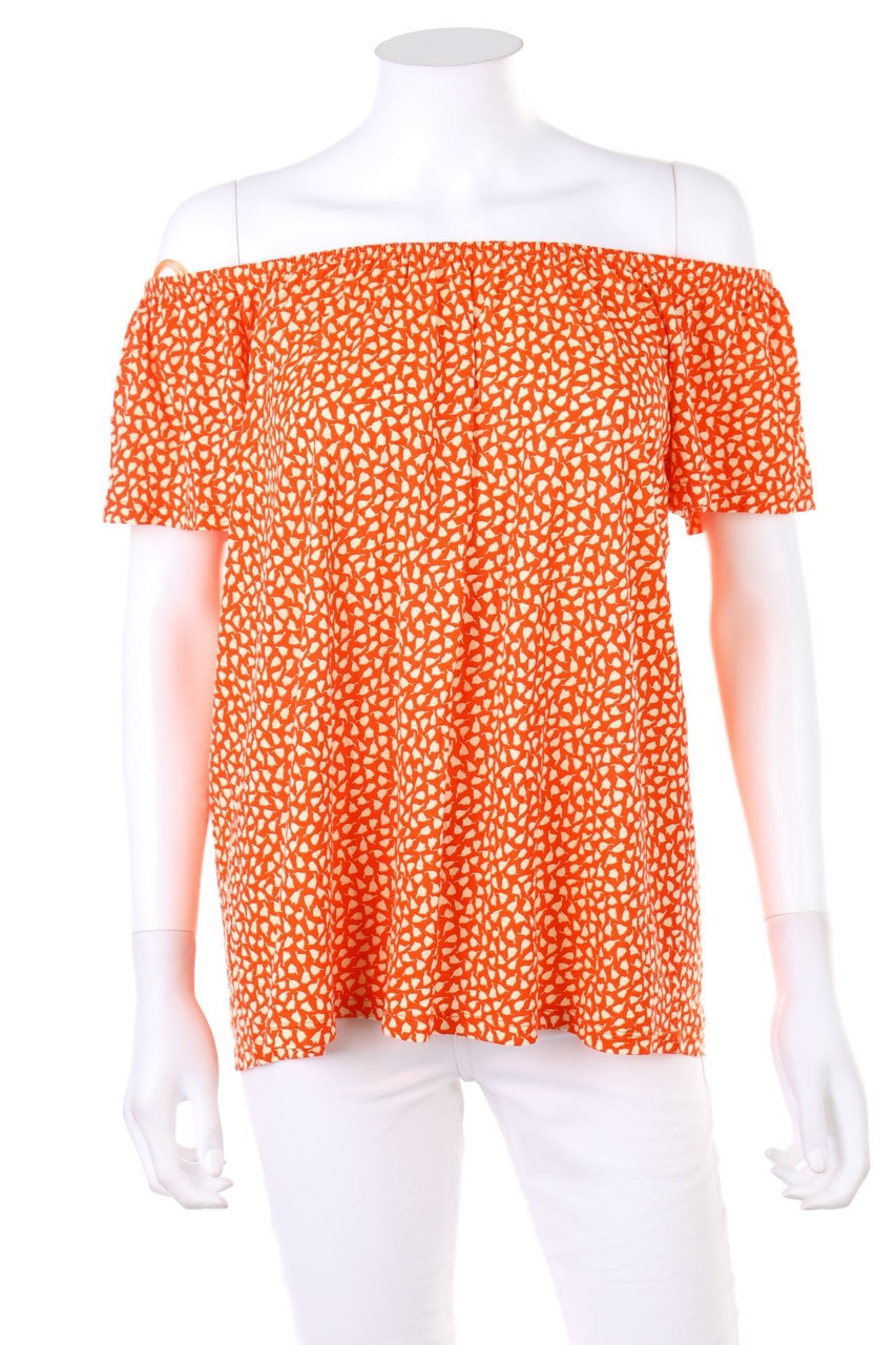 ellen amber - Carmen-Bluse aus Viskose mit floralem Muster - S