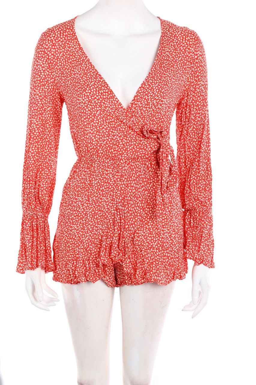 H&M - Playsuit in Wickel-Optik mit Blumen-Print - D 34