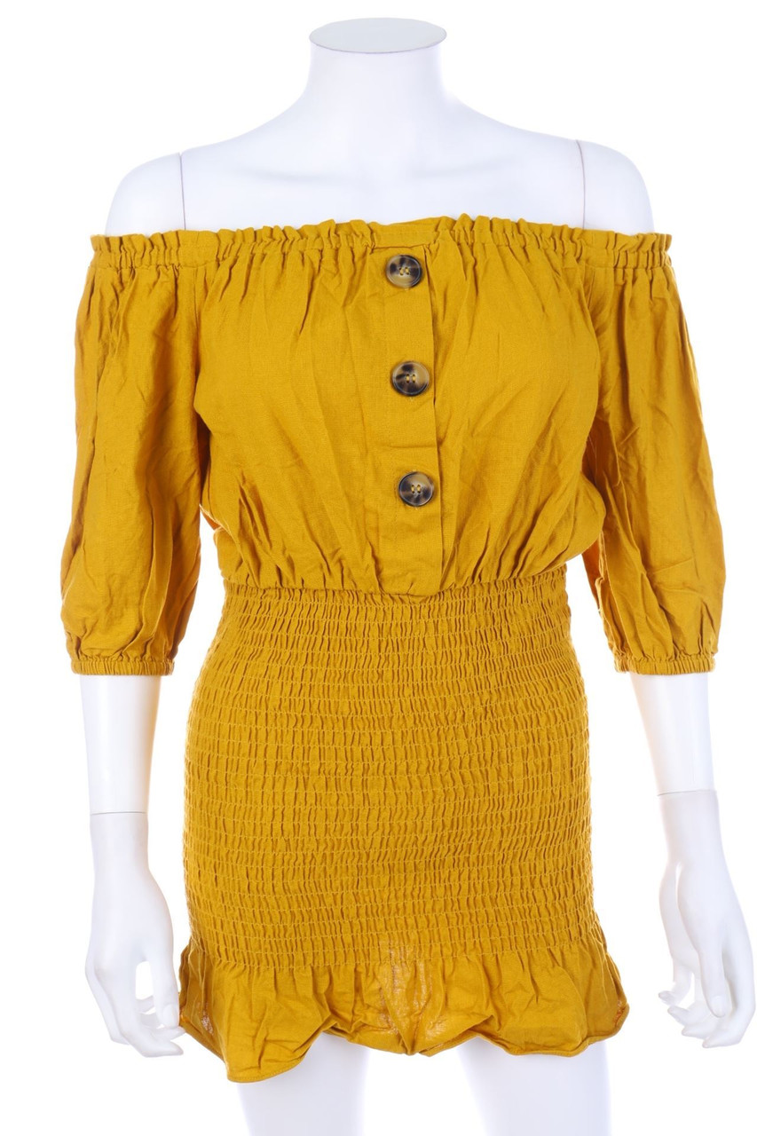 ZARA - Carmen-Minikleid mit Smok-Details - XS