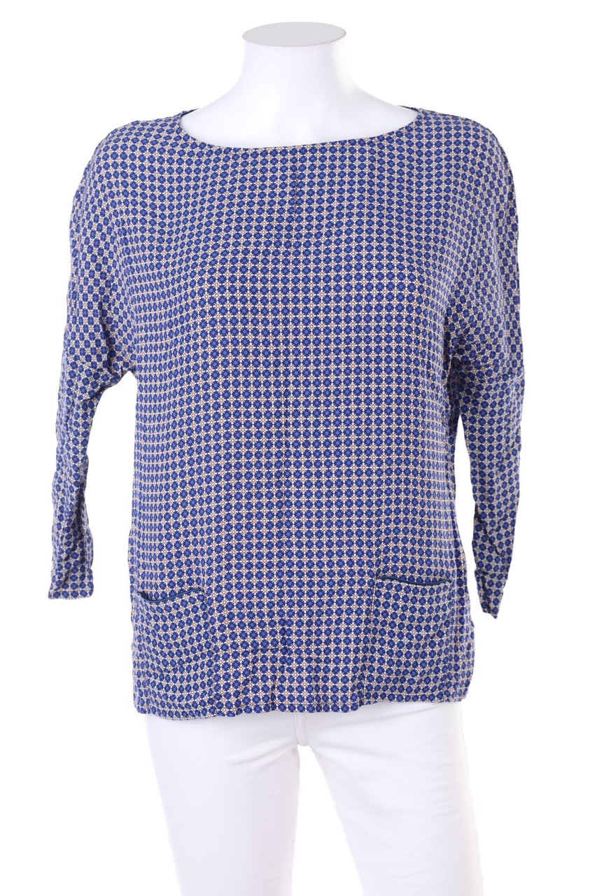 promod - Print-Bluse mit 3/4-Ärmel mit aufgesetzten Taschen - D 38