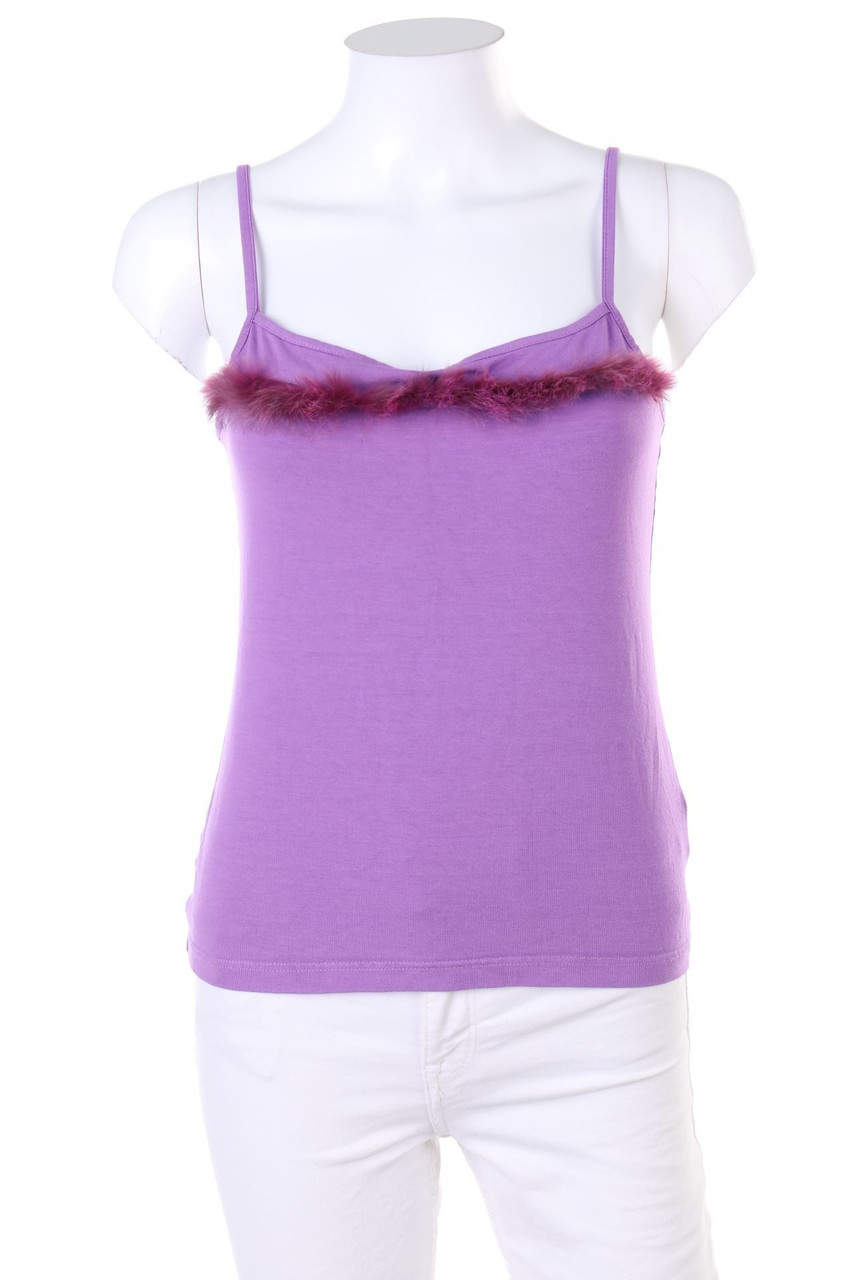 MODEE - Y2K-Top with Real Fur Trim - D 38