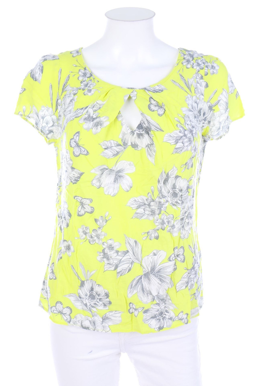 No Label - Shortsleeve Blouse with Flower Print - D 40