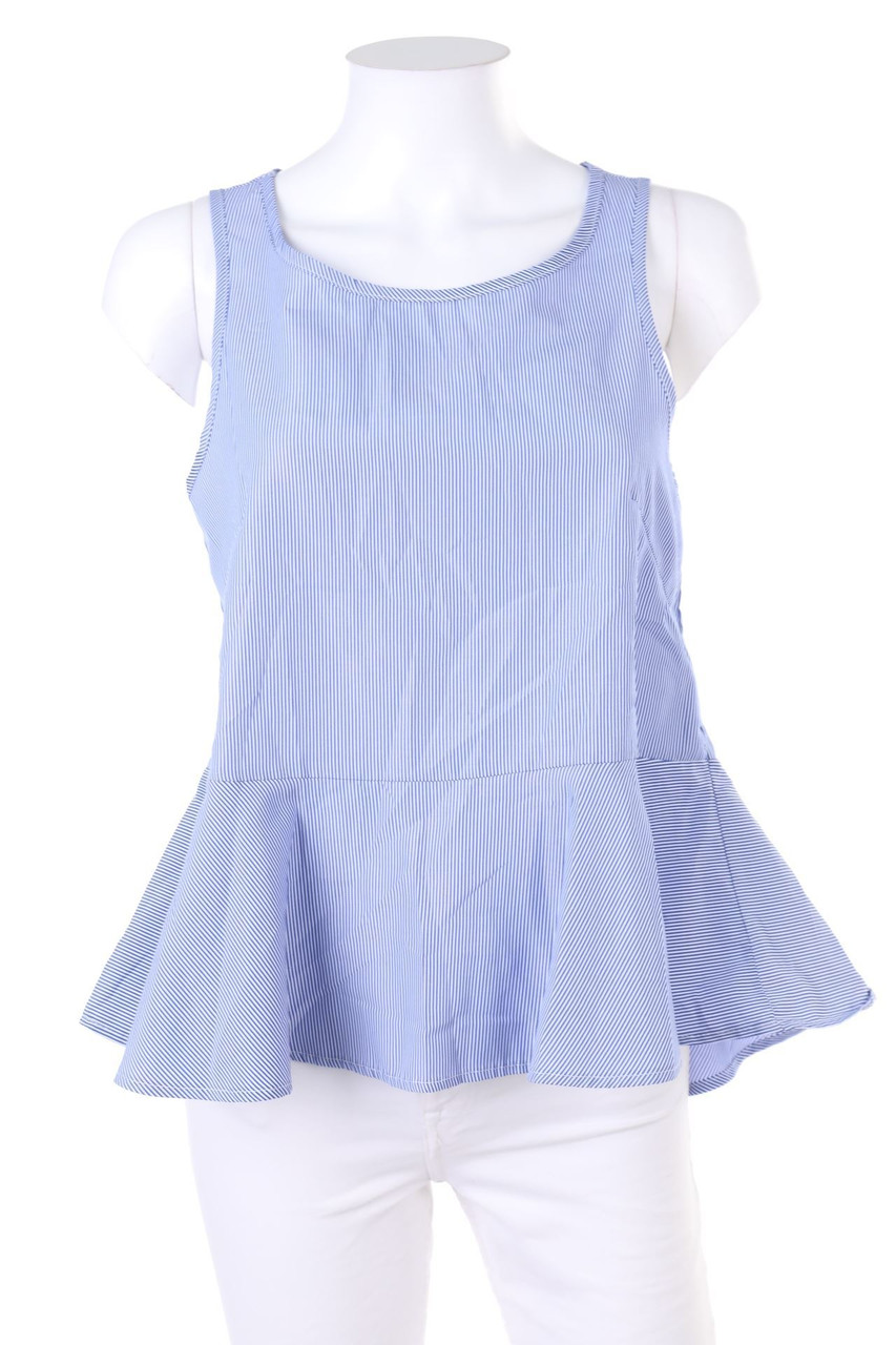 ONLY - Streifen-Blusentop mit Schößchen - S