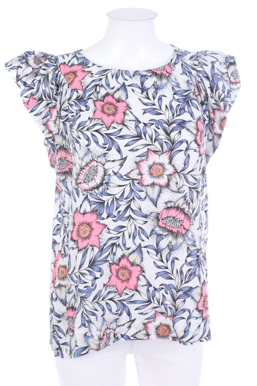 H&M - Kurzarm-Bluse mit floralem Muster - D 44